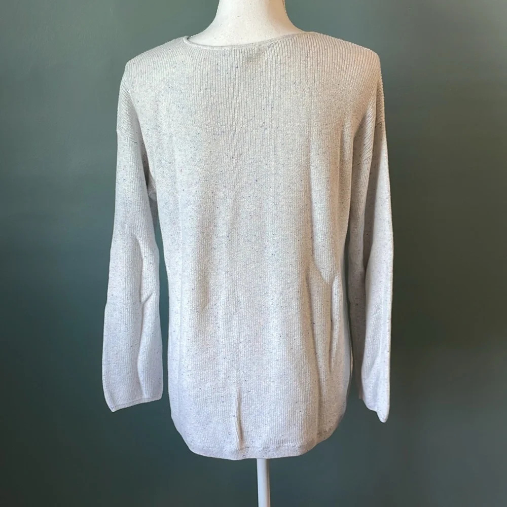 Talbots Long Speckled Colorful Sweater Medium Petite Classic Comfortable - Picture 3 of 4